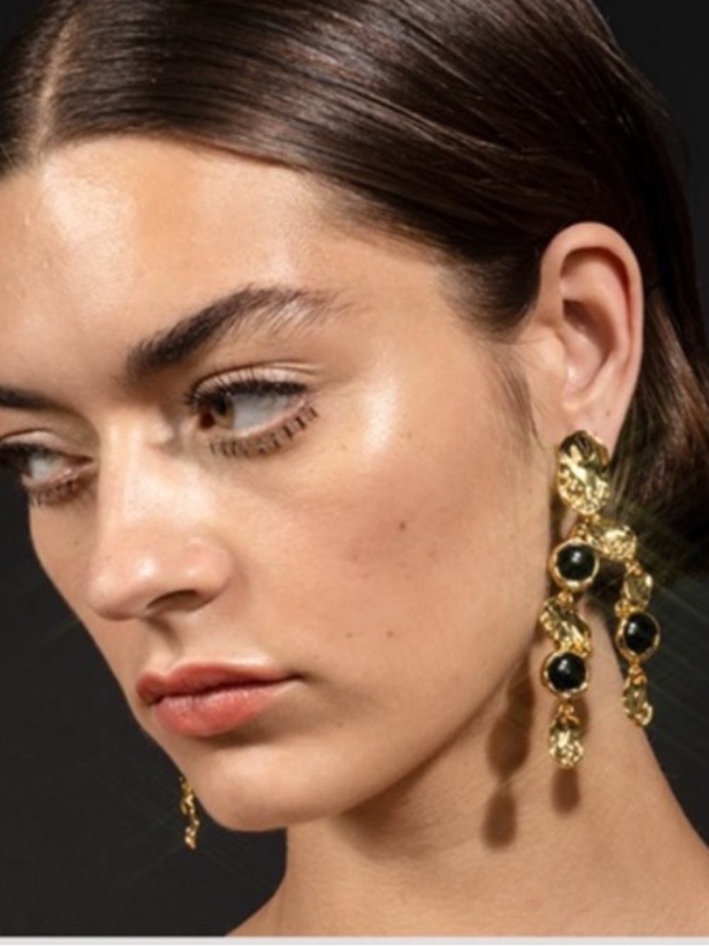 ALEXIS BITTAR • Brut Onyx Coin Chandelier Earrings